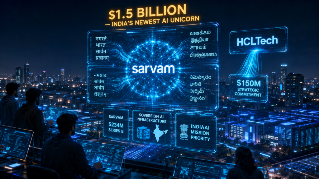 Sarvam AI $234M Unicorn HCLTech Series B India 2026
