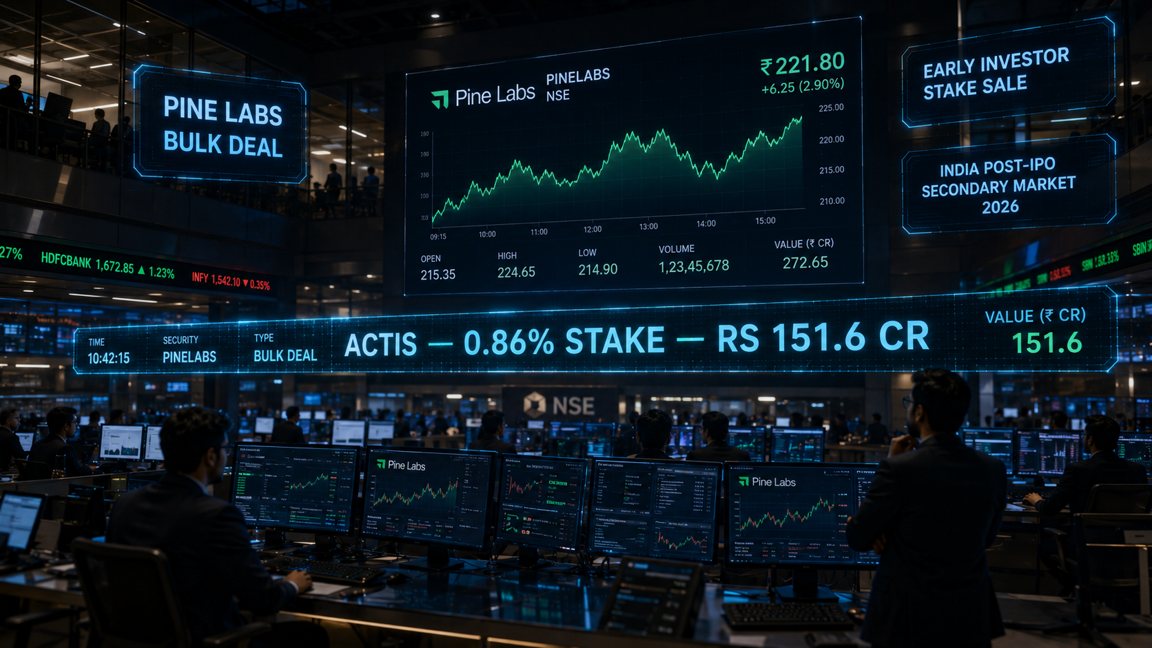 Pine Labs Actis Stake Sale Bulk Deal India 2026