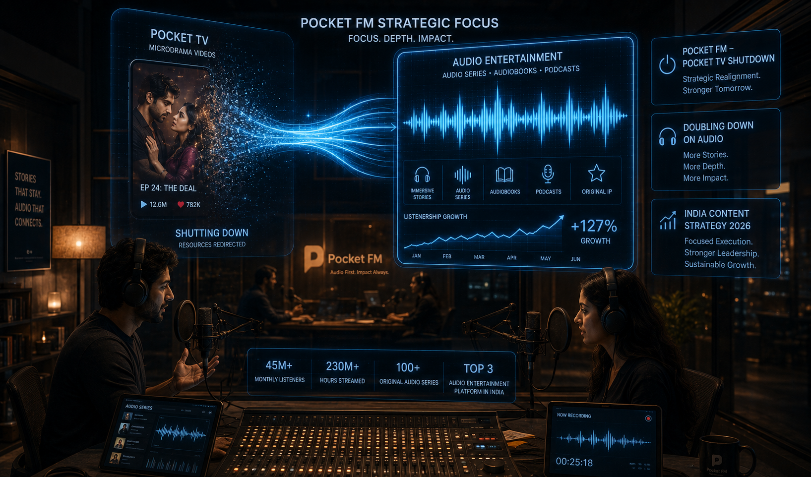 Pocket FM Pocket TV Shutdown Audio Focus India 2026