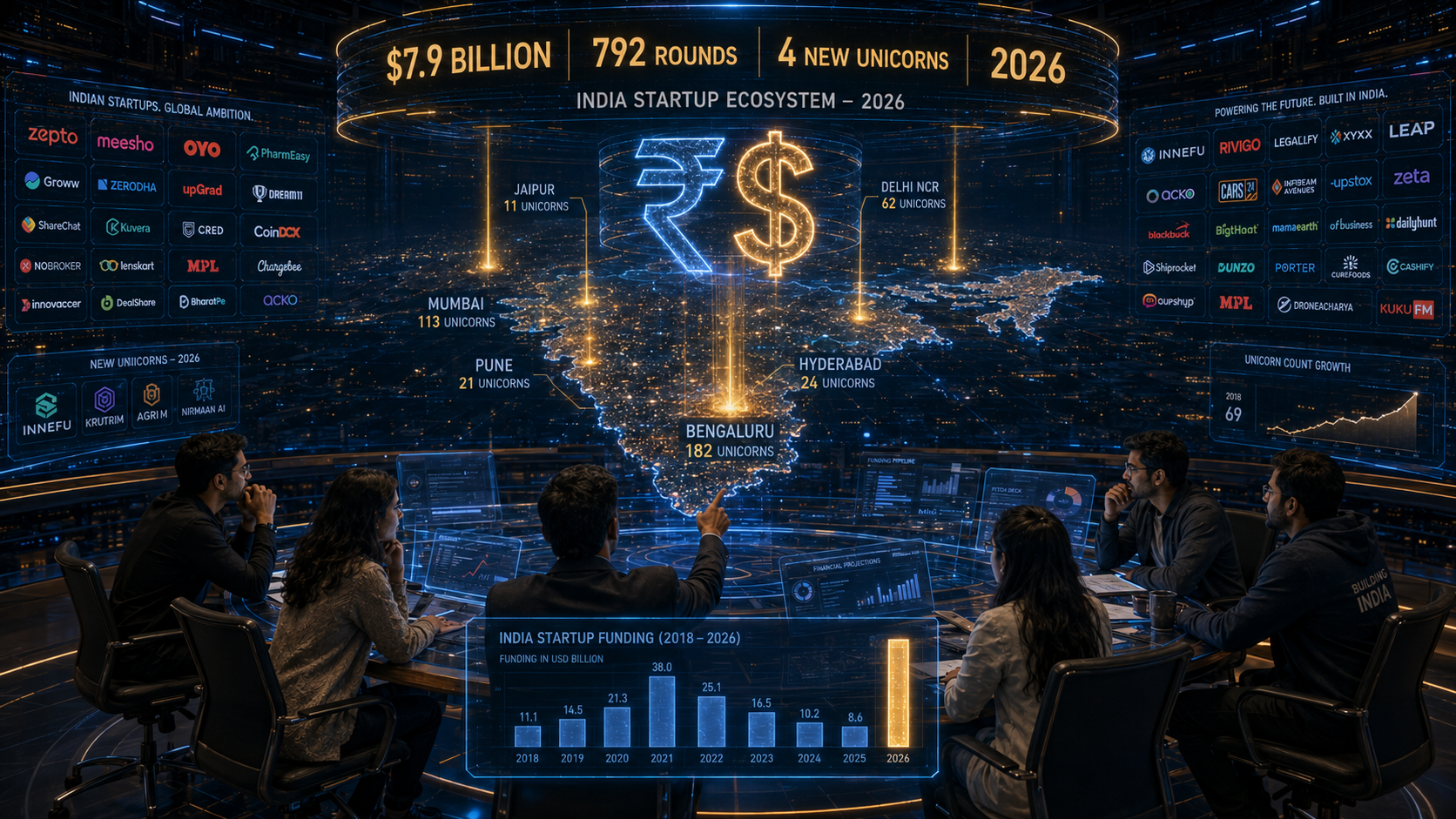 India's Startup Ecosystem Just Crossed $7.9 Billion in 2026 Funding