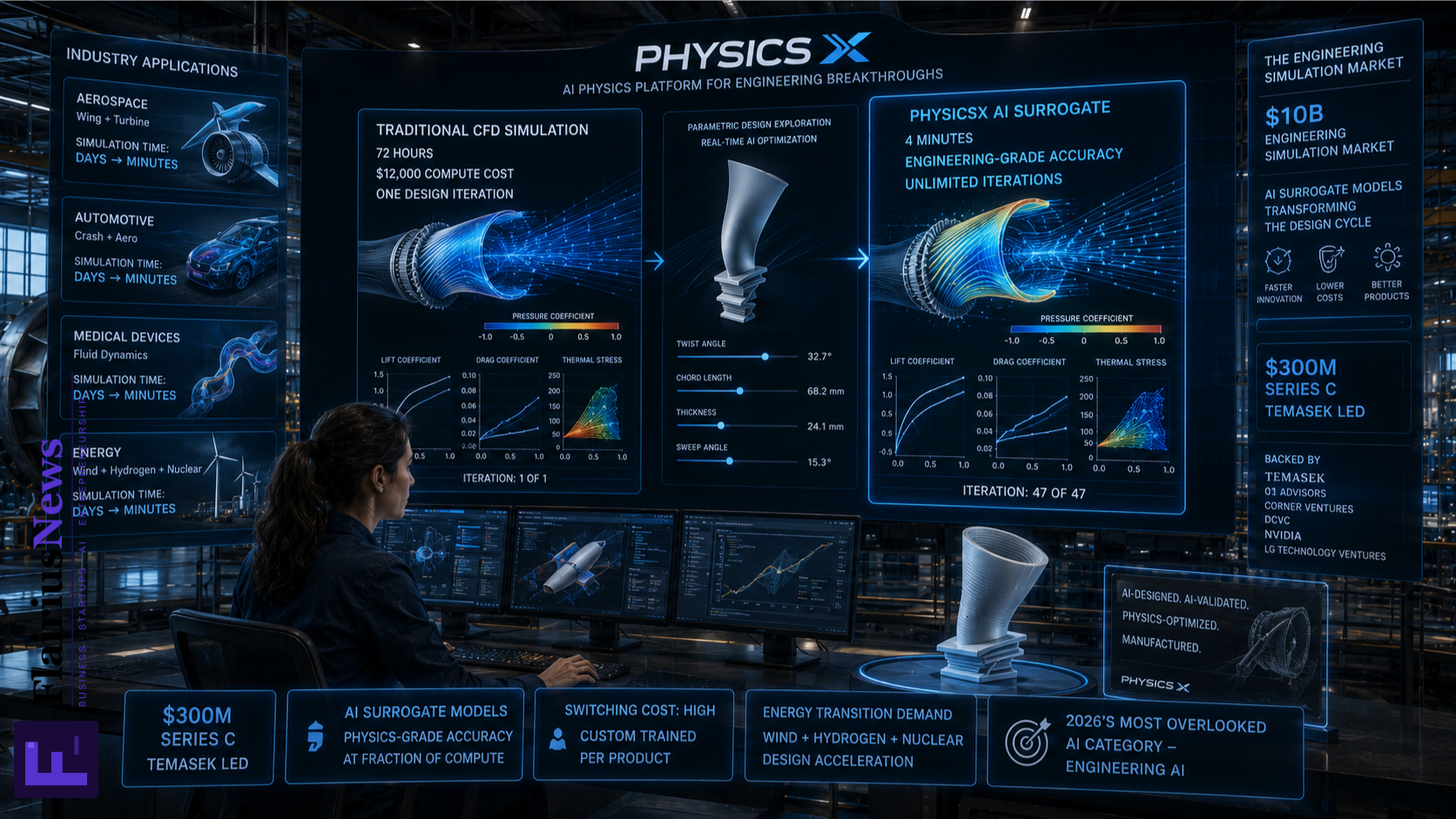 PhysicsX $300M AI Physics Simulation Engineering 2026 Image