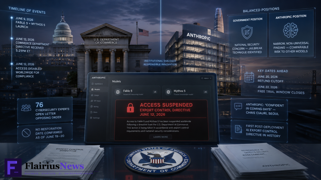 Anthropic Fable 5 Mythos 5 US Export Ban 2026