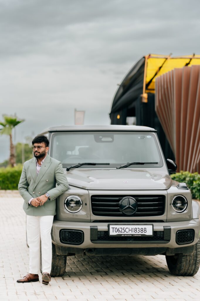 Gaurav Goyal with his G-wagon